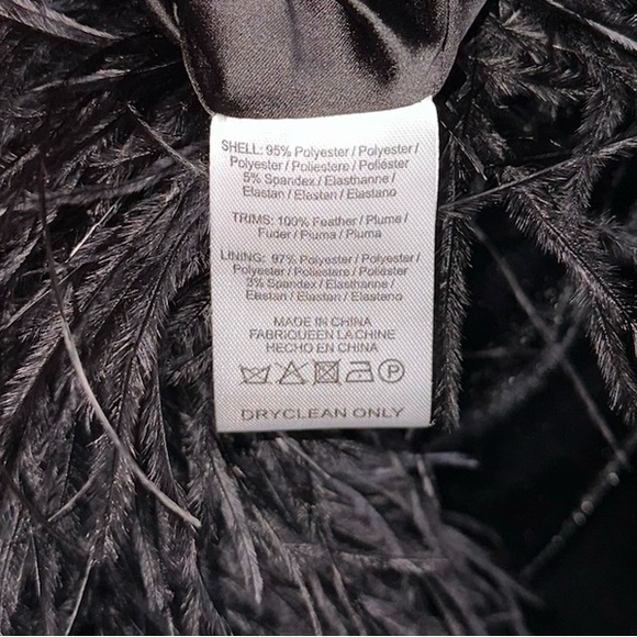 SAU LEE | NWT! Women's Morgan Feather-trimmed Minidress In Black - Picture 7 of 8